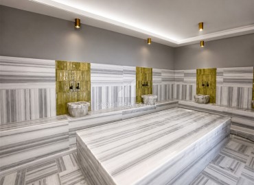 Видовая двухкомнатная квартира, 71м², на высоком этаже в новом элитном комплексе у подножия гор в районе Кестель, Алания ID-19423 фото-23