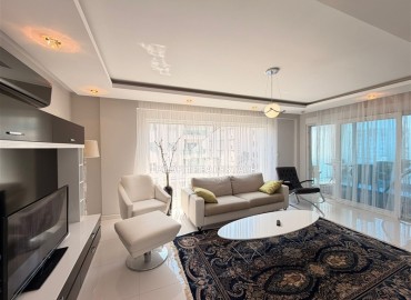 Трехкомнатная квартира с интерьером от дизайнера, 115м², в 150м от моря в районе Кестель, Алания ID-19425 фото-4