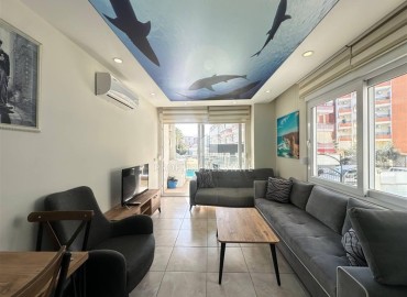Укомплектованная двухкомнатная квартира, 55м², в современной резиденции у пляжа Клеопатры в центре Алании ID-19438 фото-3