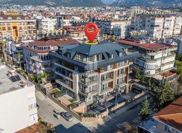 Стильная квартира 1+1, 55м², с личным садом 30м² в современном комплексе с инфраструктурой в районе Оба, Алания ID-19451 фото-1