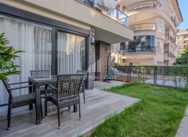 Стильная квартира 1+1, 55м², с личным садом 30м² в современном комплексе с инфраструктурой в районе Оба, Алания ID-19451 фото-11