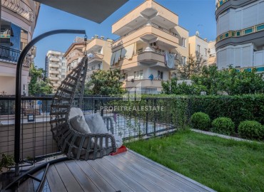 Стильная квартира 1+1, 55м², с личным садом 30м² в современном комплексе с инфраструктурой в районе Оба, Алания ID-19451 фото-12
