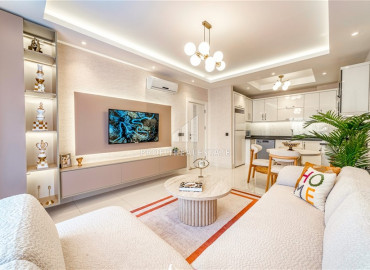 Стильная квартира с одной спальней, 65м², с видом на море в элитном комплексе в районе Алании - Тосмур ID-19469 фото-5