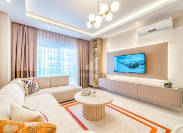 Стильная квартира с одной спальней, 65м², с видом на море в элитном комплексе в районе Алании - Тосмур ID-19469 фото-10
