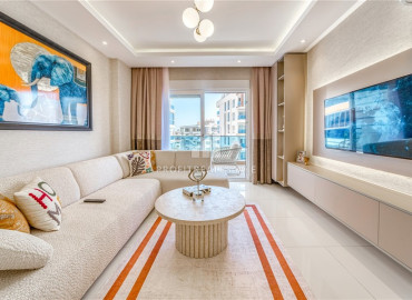 Стильная квартира с одной спальней, 65м², с видом на море в элитном комплексе в районе Алании - Тосмур ID-19469 фото-12