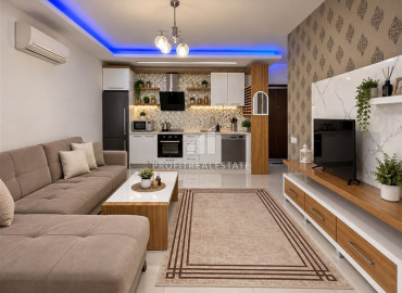 Элегантная двухкомнатная квартира, 65м² в комфортабельном комплексе в 450м от моря в Махмутларе, Алания ID-19606 фото-2