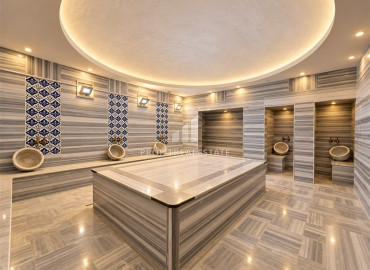 Элегантная двухкомнатная квартира, 65м² в комфортабельном комплексе в 450м от моря в Махмутларе, Алания ID-19606 фото-19