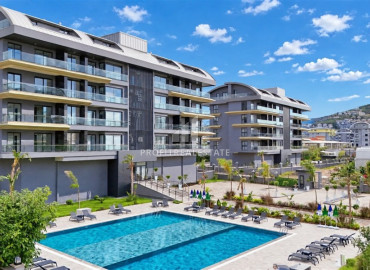 Двухкомнатная квартира, 65м², с дизайнерским интерьером в комплексе премиум класса в Каргыджаке, Алания ID-19622 фото-1