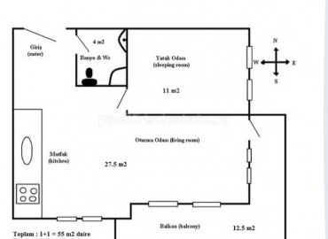 Меблированные апартаменты 1+1 в центре Алании ID-1645 фото-8