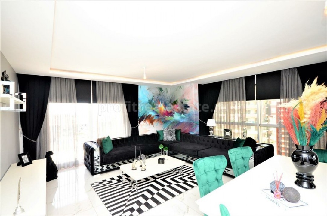 Шикарные трехкомнатные апартаменты в Махмутларе, полный пакет мебели и техники, 126 кв.м. ID-3494 фото-2