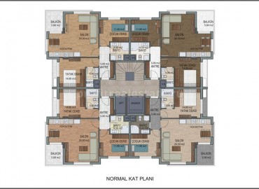 Новые квартиры планировки 2+1, 3+1 в Коньяалты, Анталия ID-3673 фото-17