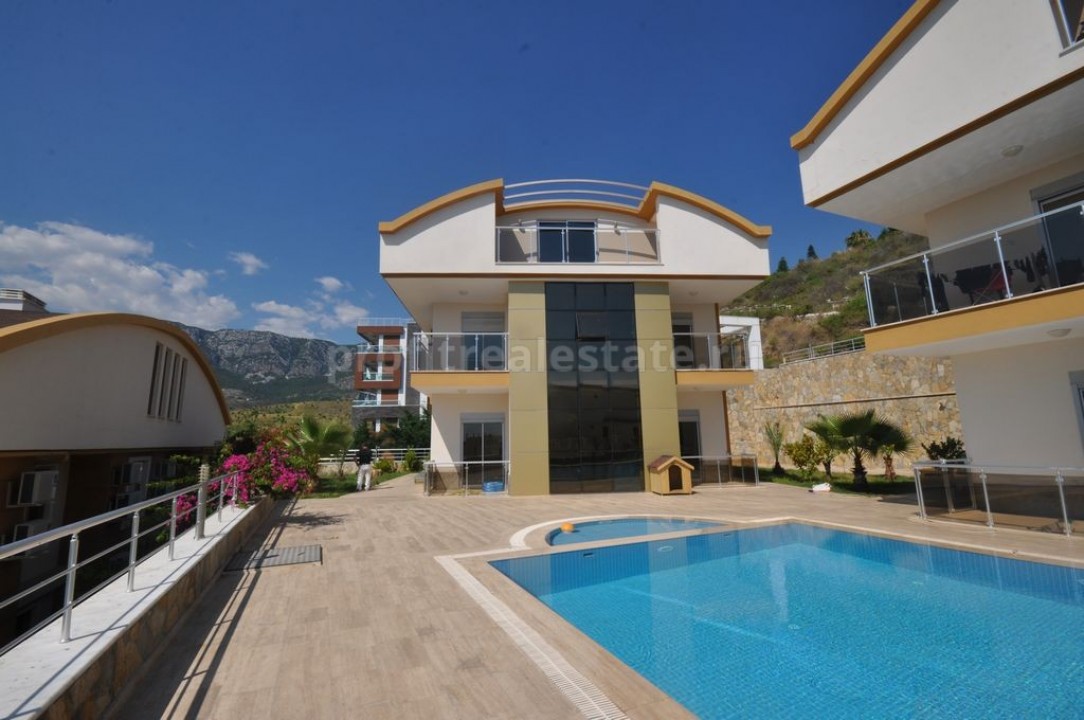 Villa with individual architectural design and sea view in Kargicak, Alanya, Turkey ID-0175 фото-2