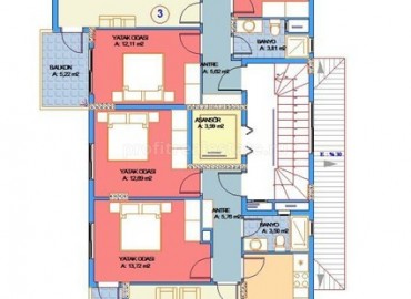 Недорогие квартиры в строящемся доме, Авсаллар, Аланья, 55-77 м2 ID-4478 фото-6