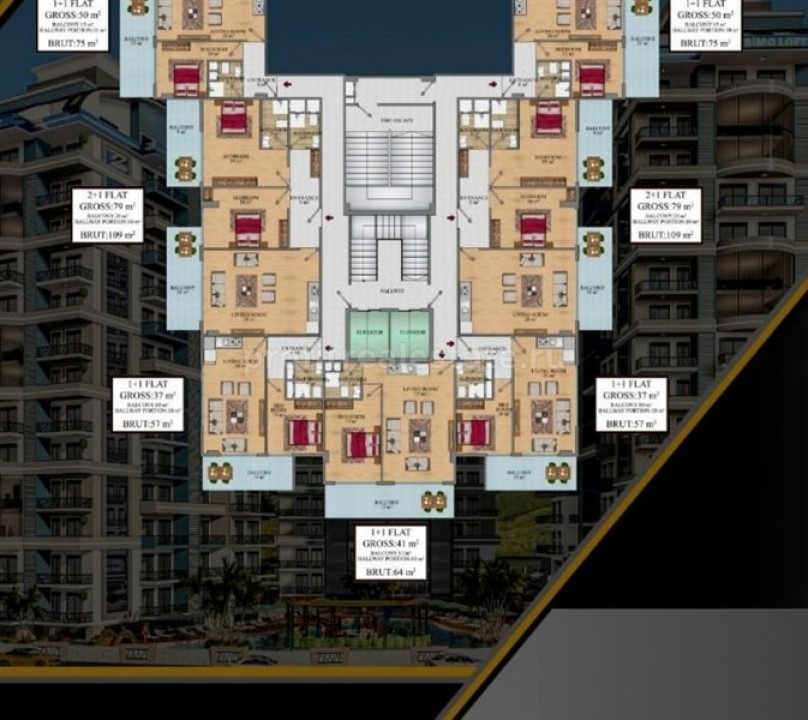 Недорогие квартиры на этапе строительства. Новый инвестиционный проект в Махмутларе, Аланья, 57-109 м2 ID-4597 фото-2